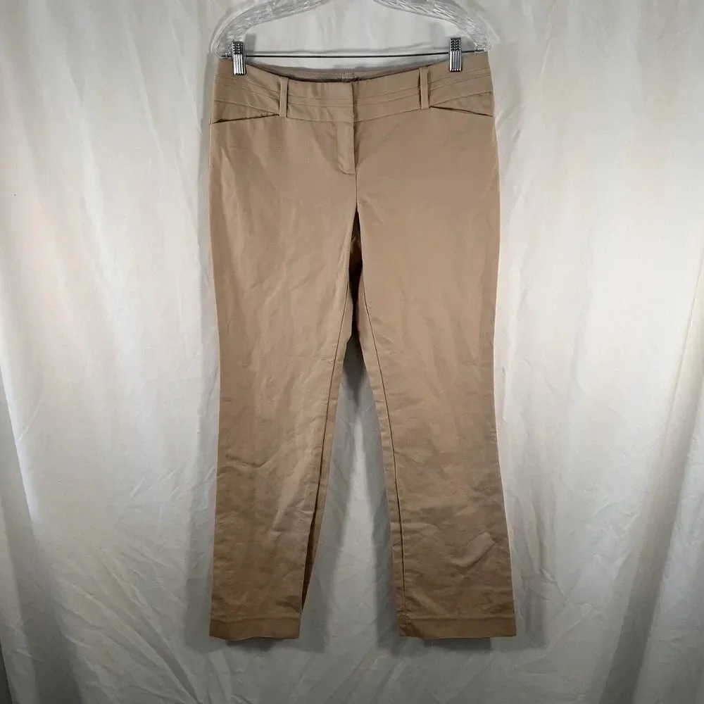 The Limited Dress Pants Women's 10R Khaki Drew Fit Cotton Blend Mid Rise